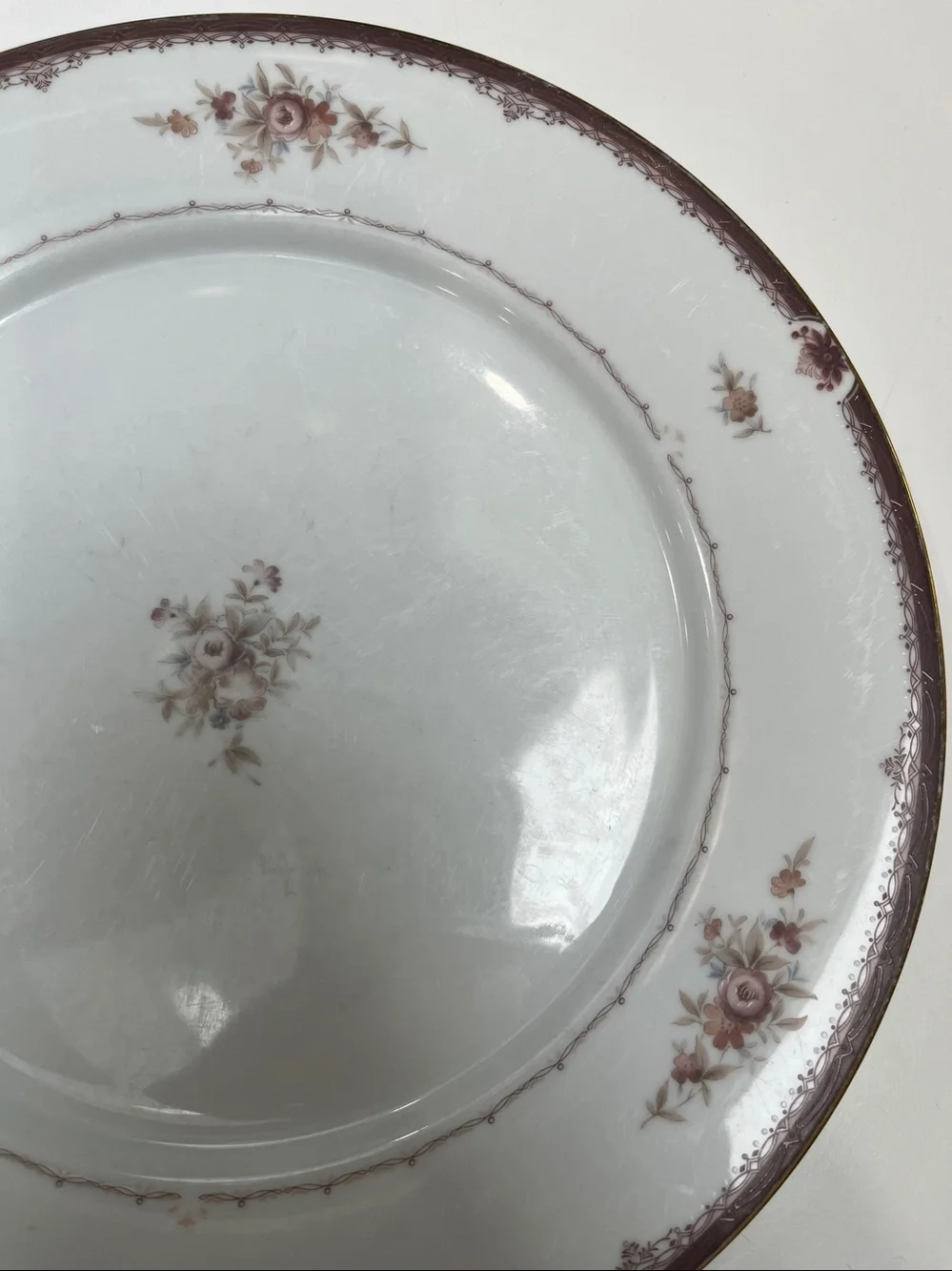 Noritake Bordeaux Dinner Plates, Set of 3, VTG retired pattern.  Floral design.
